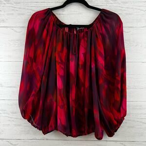 Alice + Olivia Red Floral Blouse